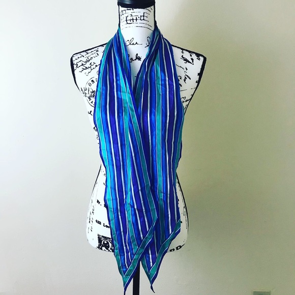 Liz Claiborne Accessories - Vintage Liz Claiborne Silk Striped Scarf